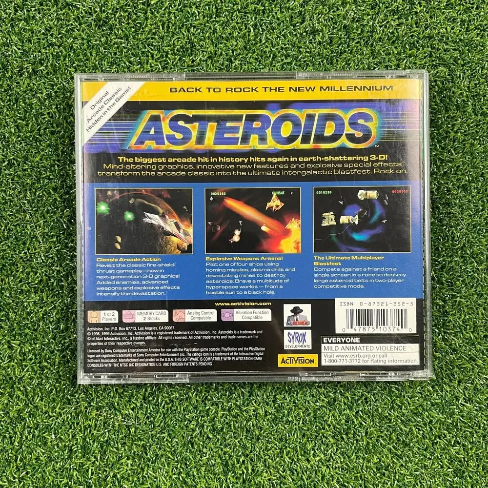 Asteroids (Sony PlayStation 1 Ps One, 1998) Complete CIB